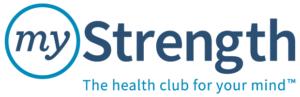 Image of the "my Strength" logo, with the tagline reading "the health club for your mind."