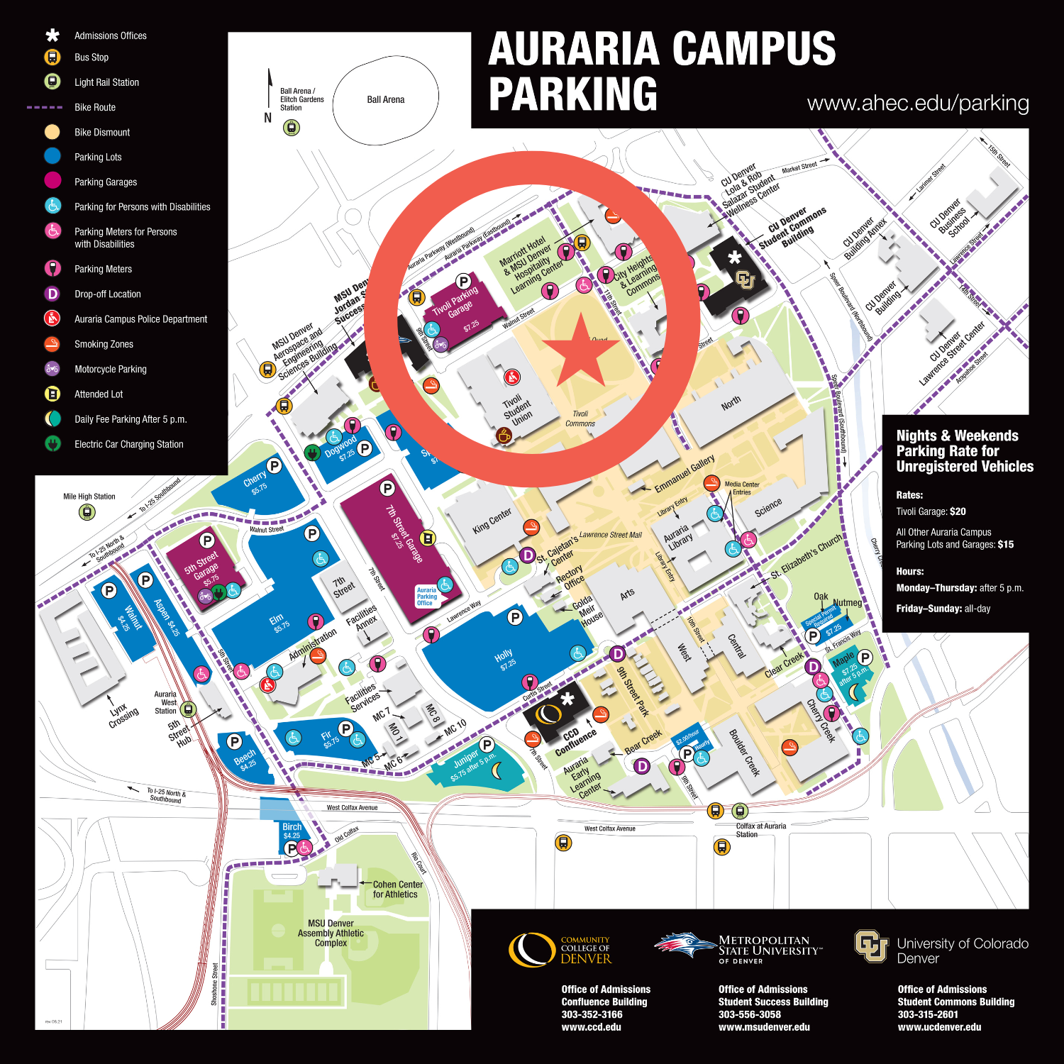 Auraria Campus Map With Star - WellPower