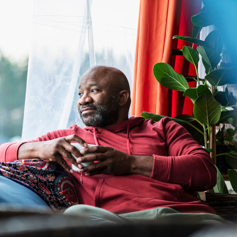 2508_Stock_Black man drinking coffee_stress management